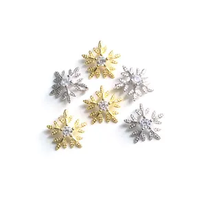 Pendentif Charm Flocon de Neige en Argent Sterling 925 Avec Zircone Or Argent Plaqué Accessoires de Bijouterie pour Collier DIY