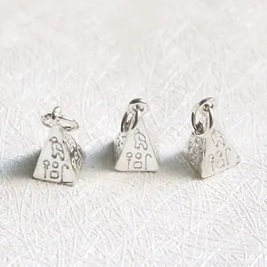 S925 Sterling Silver Pyramid Pendant Egyptian Hieroglyphs Charm For DIY Necklace Bracelet Jewelry Making Accessories