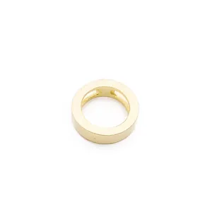Pendente anello traforato in argento S925 dorato spazzolato per gioielli e collane DIY