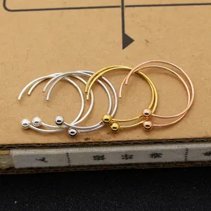 Ganci per orecchini in argento S925 con sfere terminali in finiture argento oro e rosa