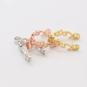 Cierre de nube en plata S925 para joyería DIY en colores oro, oro rosa y plata pulida