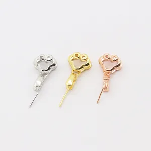 Bélières de pendentif en argent S925 en forme d'animal coloris argent or et or rose