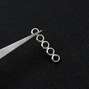 S925 sterling silver five-row multi-hole spacers for DIY jewelry making and bracelet connectors