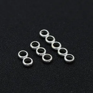 925 Sterling Silver DIY Multi-row Connector Spacer Beads For Bracelet Necklace Jewelry Making 2 3 5 Loops Findings
