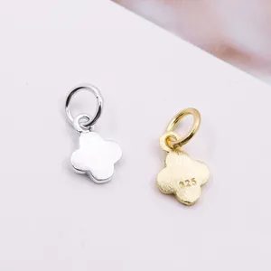 S925 Sterlingsilber Kleeblatt-Anhänger in Gold und Silber für DIY-Schmuckherstellung