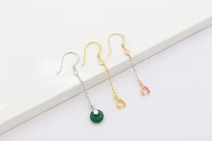 Componentes para pendientes DIY de plata S925 en oro y plata con cadenas y cierres clip