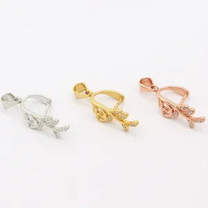 925 Sterling Silber Anhänger Schlaufe Clip Bails Für DIY Schmuckherstellung Blatt Zweig Design Mit Zirkonia Zubehör