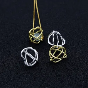 S925 Sterlingsilber Hohl Vogelnest Anhänger Rund Herz Sternenhimmel Abstandshalter Perlen Für DIY Halskette Armband Schmuckherstellung Damen