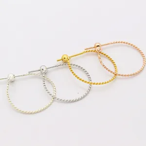 925 Sterling Zilver Gedraaide Oorringen Voor Vrouwen Verstelbare Siliconen Kraal Touw Ontwerp Minimalistische Sieraden Cadeau