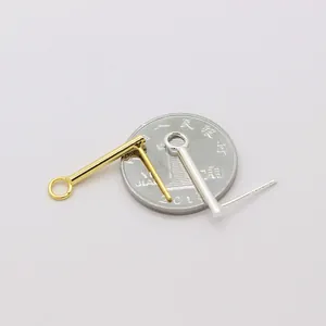 Minimalist S925 sterling silver rectangular bar stud earrings with hanging loop for DIY