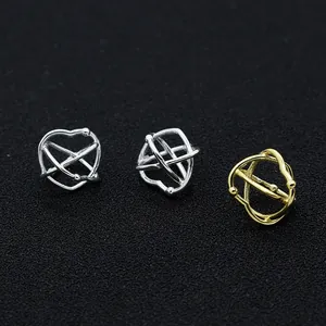 Hohlkugeln in Herzform in Gold und Silber für DIY-Schmuckherstellung aus S925 Silber