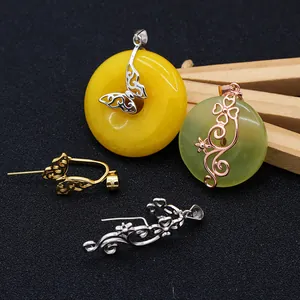 Asa para Colgante de Plata de Ley 925 Mariposa Flor Calada Conector DIY Hallazgos para Fabricación de Joyería