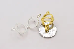 Pendentif sphère creuse en argent S925 pour création DIY en finitions or et argent