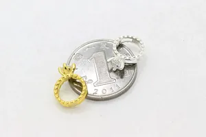 Macro di cornici per perline a corona in argento e oro con zircone per gioielli DIY