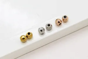 Perline distanziatrici sfaccettate in argento S925 oro e rosa per gioielli fai da te