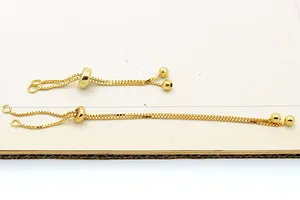 Vue détaillée chaîne box ajustable en argent sterling S925 doré pour création de bijoux
