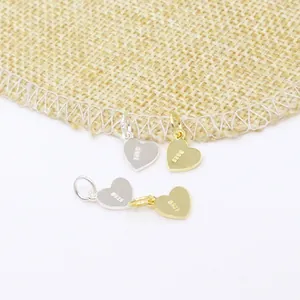 S925 sterling zilveren hartjes hangers in zilver en goud voor DIY sieraden maken
