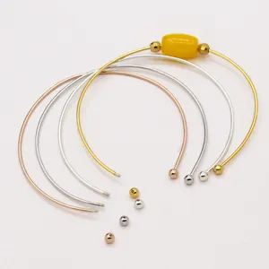 DIY S925 sterling silver screw bangle with bead threading for handmade jewelry making