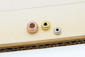 Macro de perles d'espacement en argent, or et or rose pour la création de bijoux DIY
