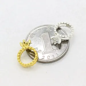 Montature per anelli a corona in argento S925 oro e argento con riferimento dimensionale