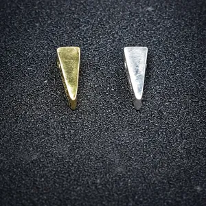 S925 sterling silver triangle beads in gold and silver finish for DIY jewelry making