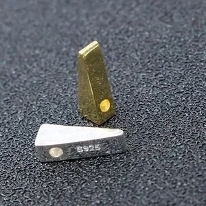 S925 sterling silver triangle geometric pendants in gold and silver for DIY jewelry