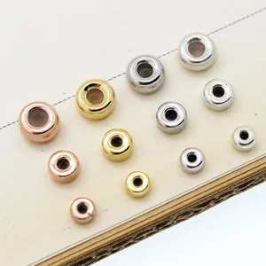 Perles d'espacement en argent S925 avec silicone en or, argent et or rose pour bijoux