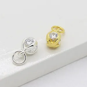 Pendentif lanterne en argent S925 et zircone pour bracelets et colliers faits main