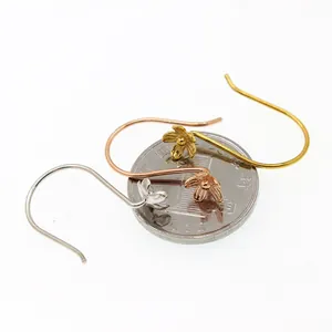S925 sterling silver floral earring hooks in silver, rose gold and gold finishes