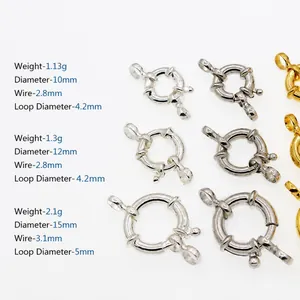 S925 sterling silver spring ring clasps in 10mm 12mm and 15mm sizes for DIY jewelry making