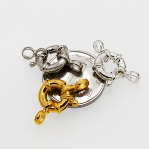 Vintage S925 sterling silver spring ring clasps in three colors for DIY jewelry making