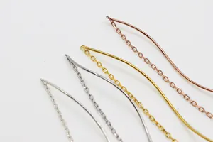 Macro detail of S925 sterling silver wave ear wires in gold, rose gold and silver finishes