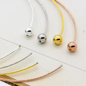 Brazalete de Plata de Ley S925 DIY Para Mujer Diseño de Tornillo Pulsera de Alambre Redondo Joyería de Plata 925 Minimalista