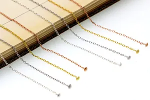 DIY S925 sterling silver chain earrings in silver, 18k gold and rose gold finishes