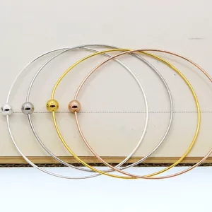 Pulseras minimalistas de plata de ley S925 con cuentas en acabados plata, oro y oro rosa