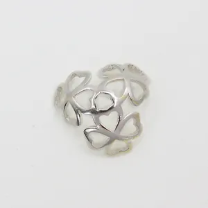 S925 Sterling Silber hohle Herzform Blütenblatt Perlenkappe für DIY Schmuckherstellung