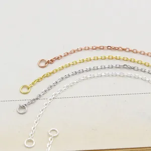 S925 sterling silver cross chain DIY bracelet materials in four metallic finishes