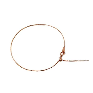 Bracciale regolabile in argento sterling S925 oro rosa con perla scorrevole e catena