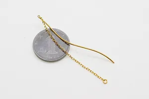 Close-up of S925 sterling silver wave ear threader with DIY jewelry chain components
