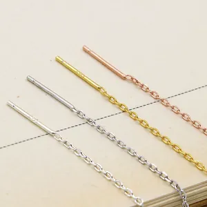 S925 sterling silver chain earrings in silver, gold, and rose gold finishes