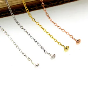 S925 sterling silver DIY thread earrings chain in silver gold and rose gold colors