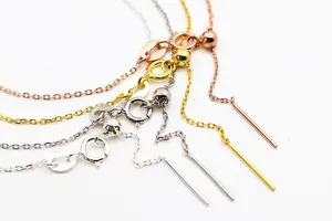 Macro shot of S925 sterling silver adjustable chain with 925 and ITALY hallmarks