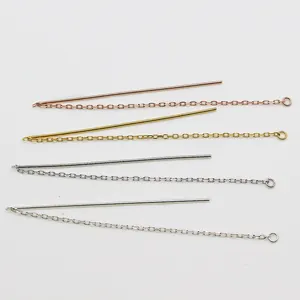 DIY S925 sterling silver wave thread earrings component with cross chain and ring loop