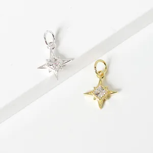 S925 sterling silver star and moon pendants in gold and silver with cubic zirconia