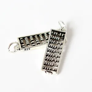 Pendentifs boulier en argent sterling S925 avec billes mobiles et poinçon 925 pour bijoux