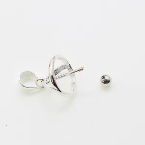 Base per pendente a pianeta in argento S925 con chiusura a vite per creazione gioielli