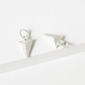 Pendentifs triangles en argent sterling S925 mat pour la création de bijoux DIY