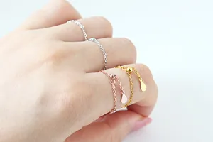 Verstelbare S925 sterling zilveren kettingringen in goud, zilver en roségoud kleur
