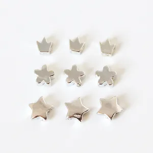 925 Sterling Silver Loose Beads For DIY Jewelry Making Crown Star Flower Pattern Geometric Spacer Beads Accessories
