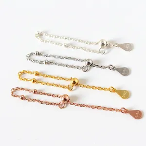 Verstelbare S925 sterling zilveren ringketting set in zilver, goud en roségouden finish
